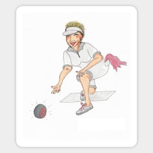 Lawn Bowls Lady Sticker